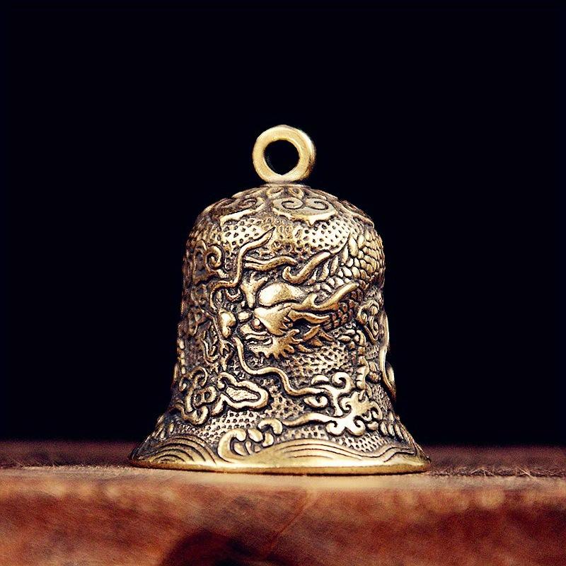 1pcs Vintage Brass Antique Bell Antique Brass Bells Dragon Bell Small Brass Brass Car Keychain Jewelry Ornament Home Ornaments Men's Keychain Pendant