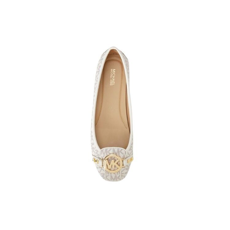Michael Kors Scarpe da Ginnastica Casual Moda Slip-On con Logo MK Donna Bianco Vaniglia 49T8FUFR1B150