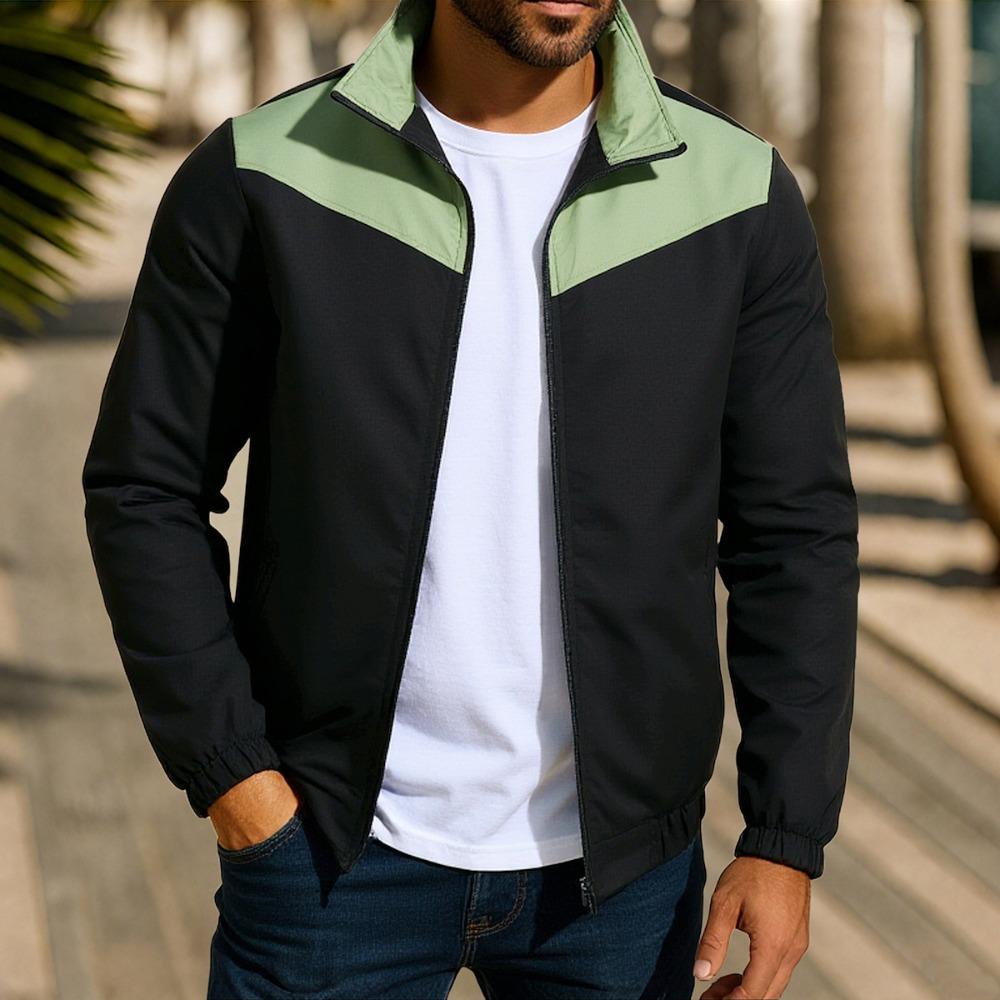 Autumn Pilot Jacket, Men's Casual and Fashionable Zipper Stand-up Collar Top