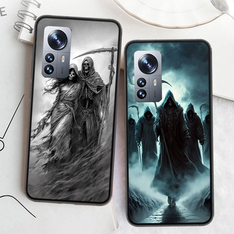 Death Grim Reaper Skull Phone Case For Xiaomi Poco X7 X6 X5 X4 X3 GT NFC M4 M5 Pro 5G M3 Mi F6 F5 F4 F3 F2 F1 Capa Coque TPU Cov