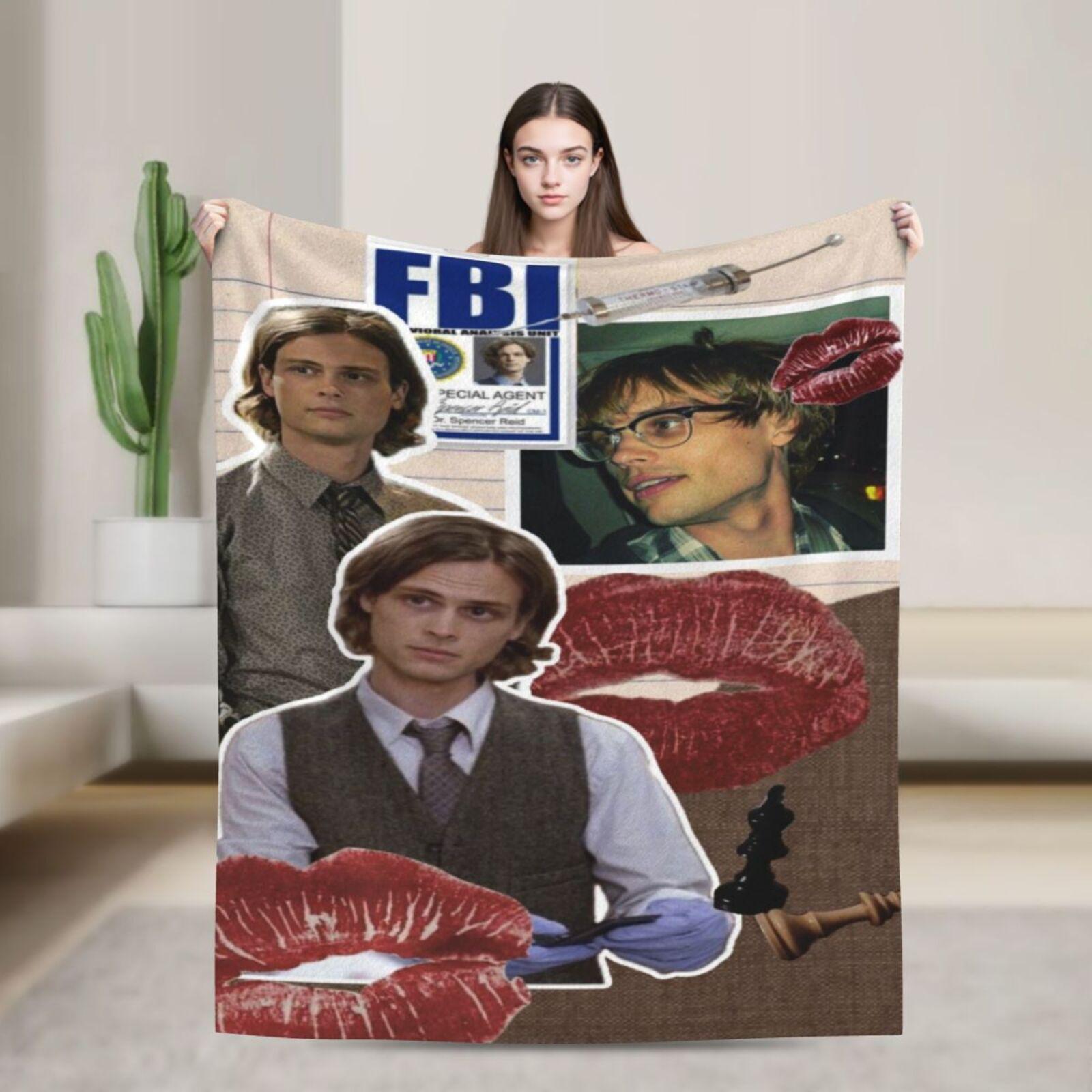 Pandara Jewelry Unisex Best Spencer Reid Cozy Flannel Blanket For Living Room, Popular Theme Lightweight Blanket, Suitable For Sofa, Naps, Travel,Dorm