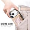 For iPhone 17 Pro Max Case Carbon Fiber Texture Leather Back Cover with Magnetic Detachable Suction Cup