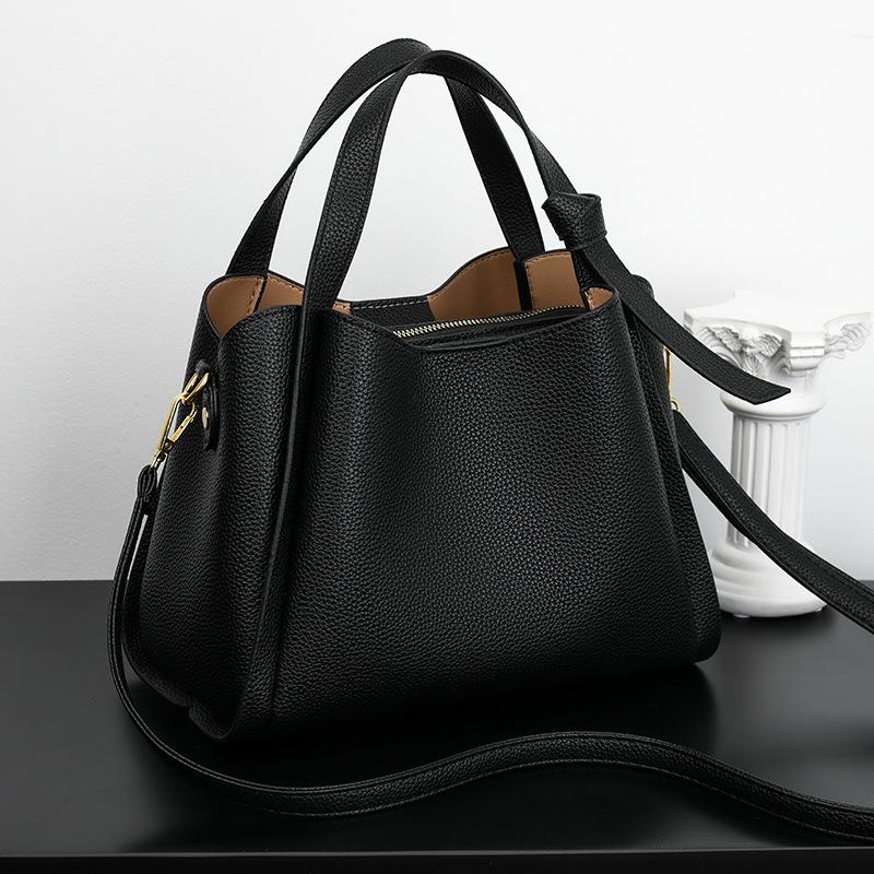 Soft Leather Women'S Bag Handbag Women'S Vegetable Basket High-End Shoulder Bag Crossbody Atmosphere Versatile Bucket Shoulder