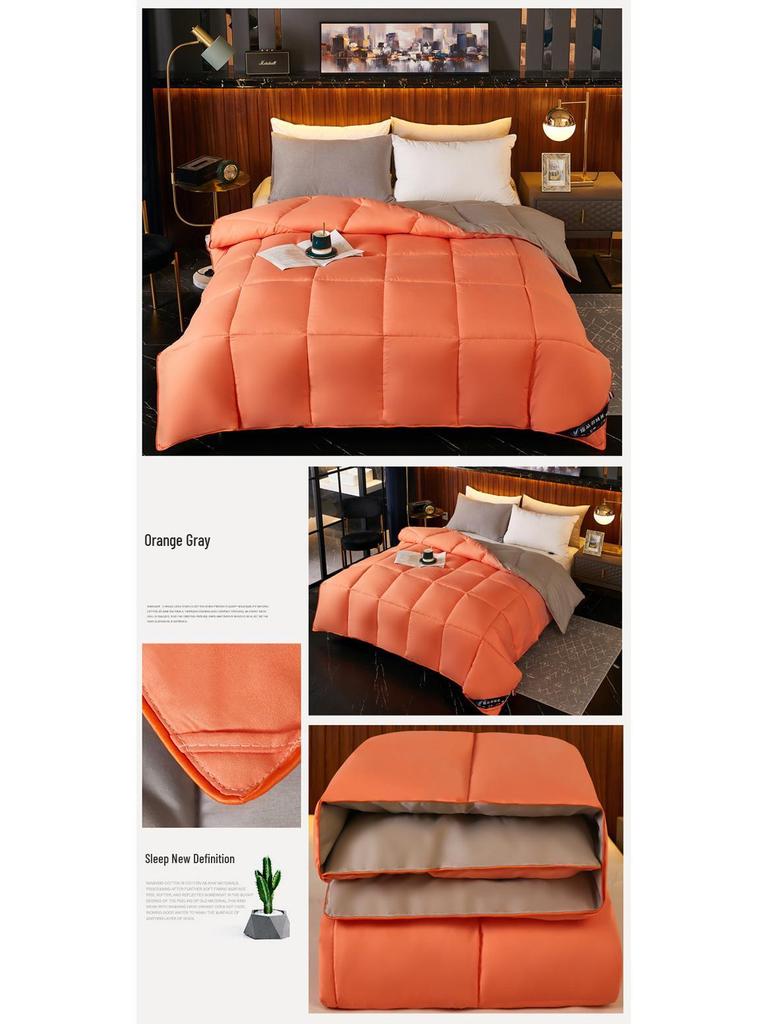 Útulná podzimní/zimní silná péřová přikrývka - Jednolůžková a dvoulůžková, Jednobarevná, Peří-hedvábné jádro