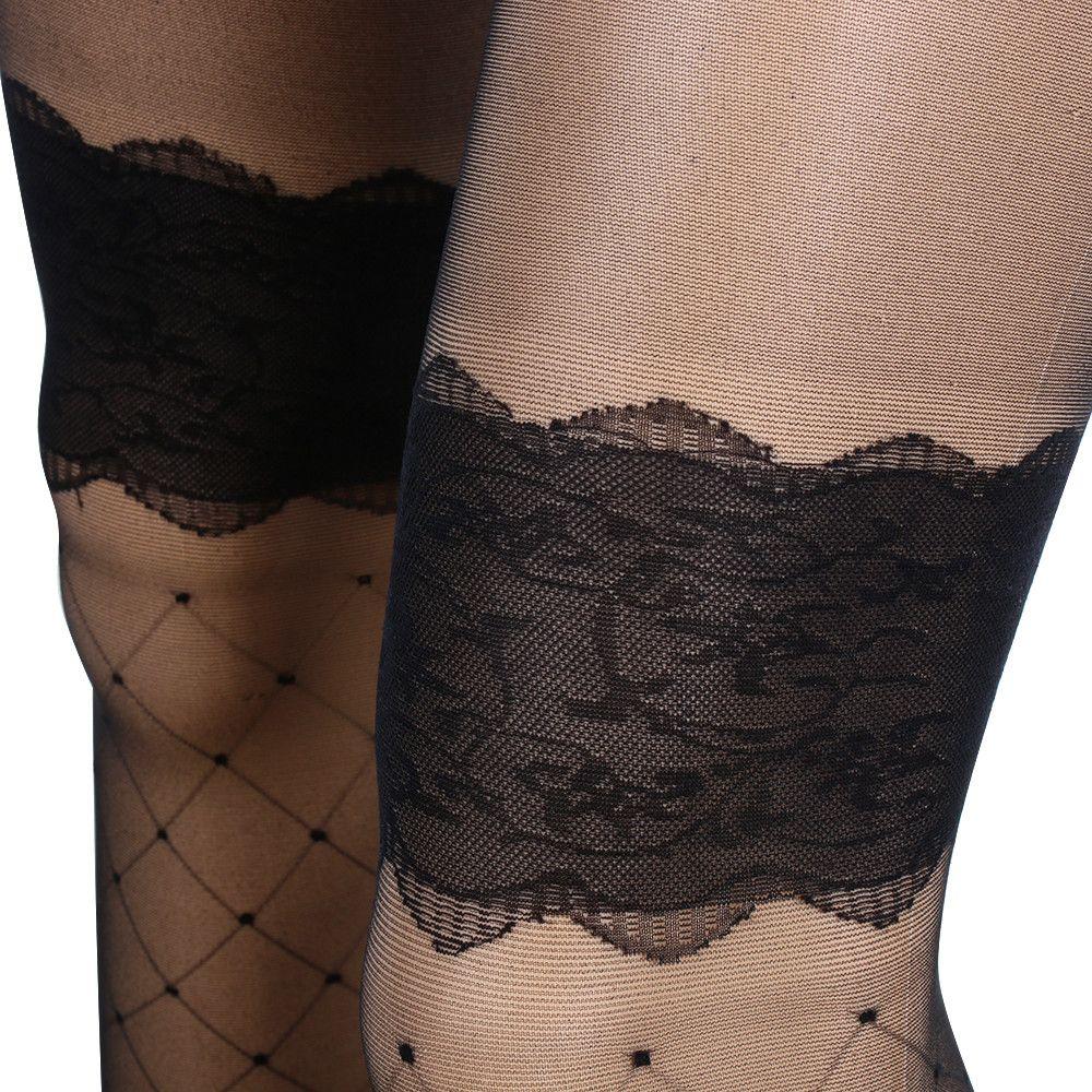 Sexy Thigh Sheer Bodysuit Tattoo Plus Size Women Lingerie Thigh stockings Pantyhose