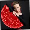 Vintage Wood Flamenco Fan Handheld Classical Spanish Fan Decorative Dots Pattern Folding Fan Wedding Decorations