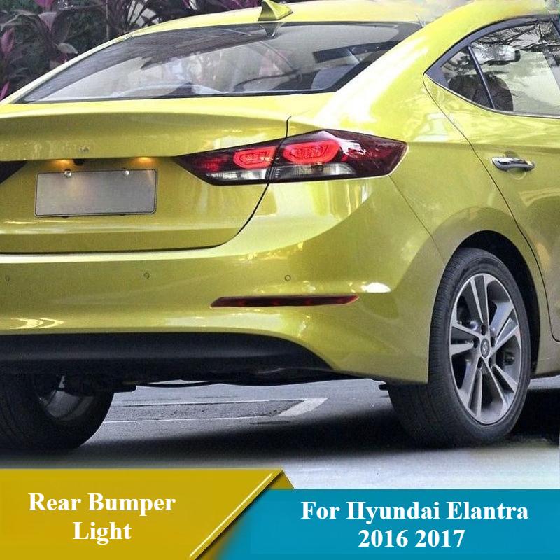 For Hyundai Elantra 2016 2017 2Pcs LED Rear Bumper Light Reflector Driving Brake Light Rear Fog Lamp Modification 12V Daylights