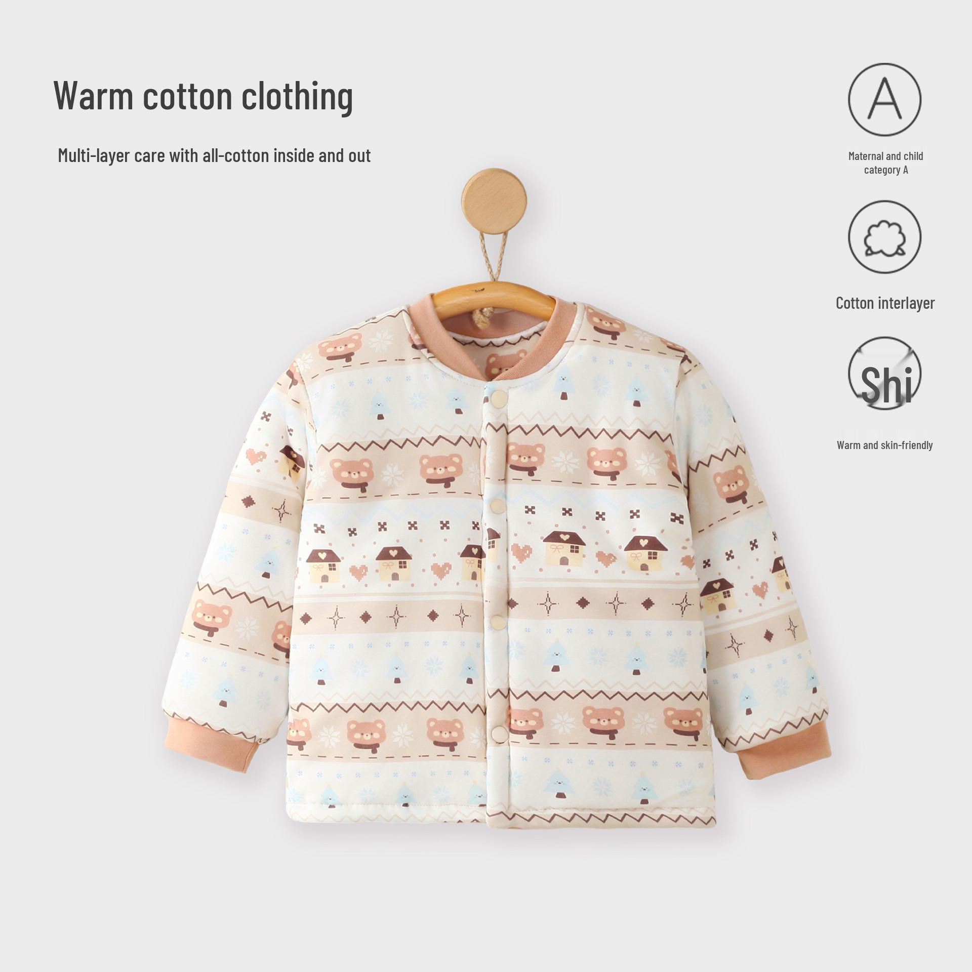 Unisex Toddler Cotton Jacket - Warm Padded Autumn/Winter Outerwear for Babies & Kids 80