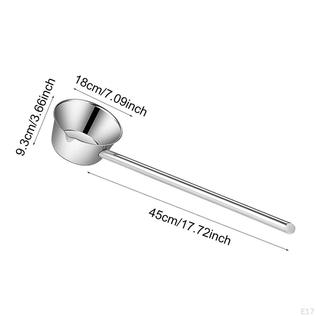 Stainless Steel Water Ladle Cup Easy To Clean Long Handled with Spout Spoon Dipper for Bath Rinse