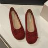 Gentle Ballet Ladyshoes Flats French Candy Soft Sole Silver New Chinese Red Single Shoes Autumn Small Fragrant Women's Shoes