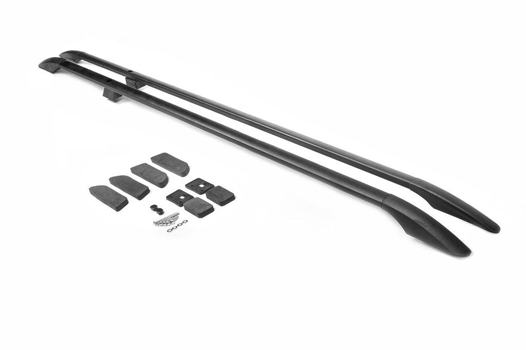 Roof Rails Black Short Base, Cast Iron Legs for Fiat Talento 2016-