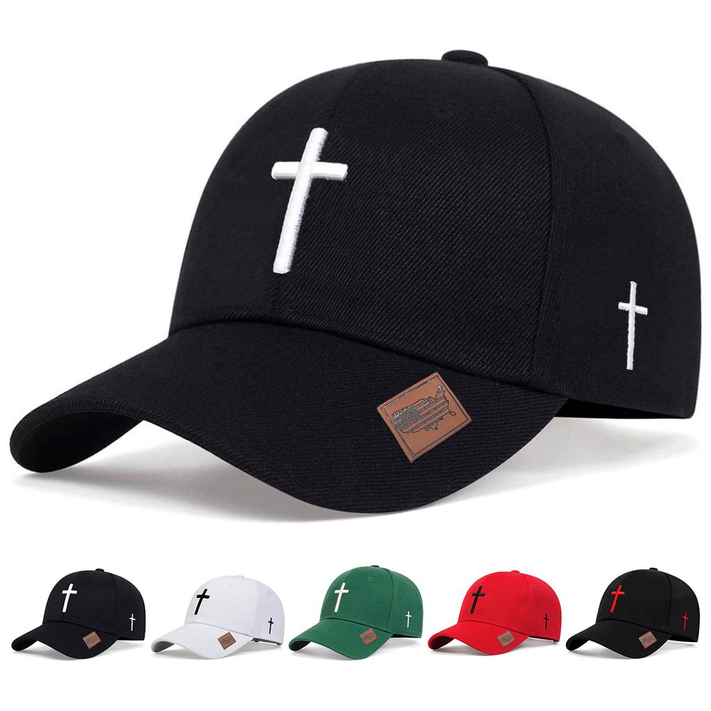 Cappellino da Baseball da Uomo Ricamato a Croce per Esterno Regolabile Protezione Solare Cappello per il Tempo Libero Primavera Autunno Viaggio Turismo Vacanza al Mare