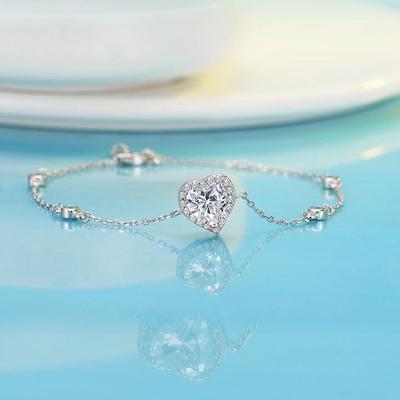 Fan Qi Neusilber Sternen-Serie Herz Zirkon Armband: Nischen-Design Schmuckgeschenk für Freundin