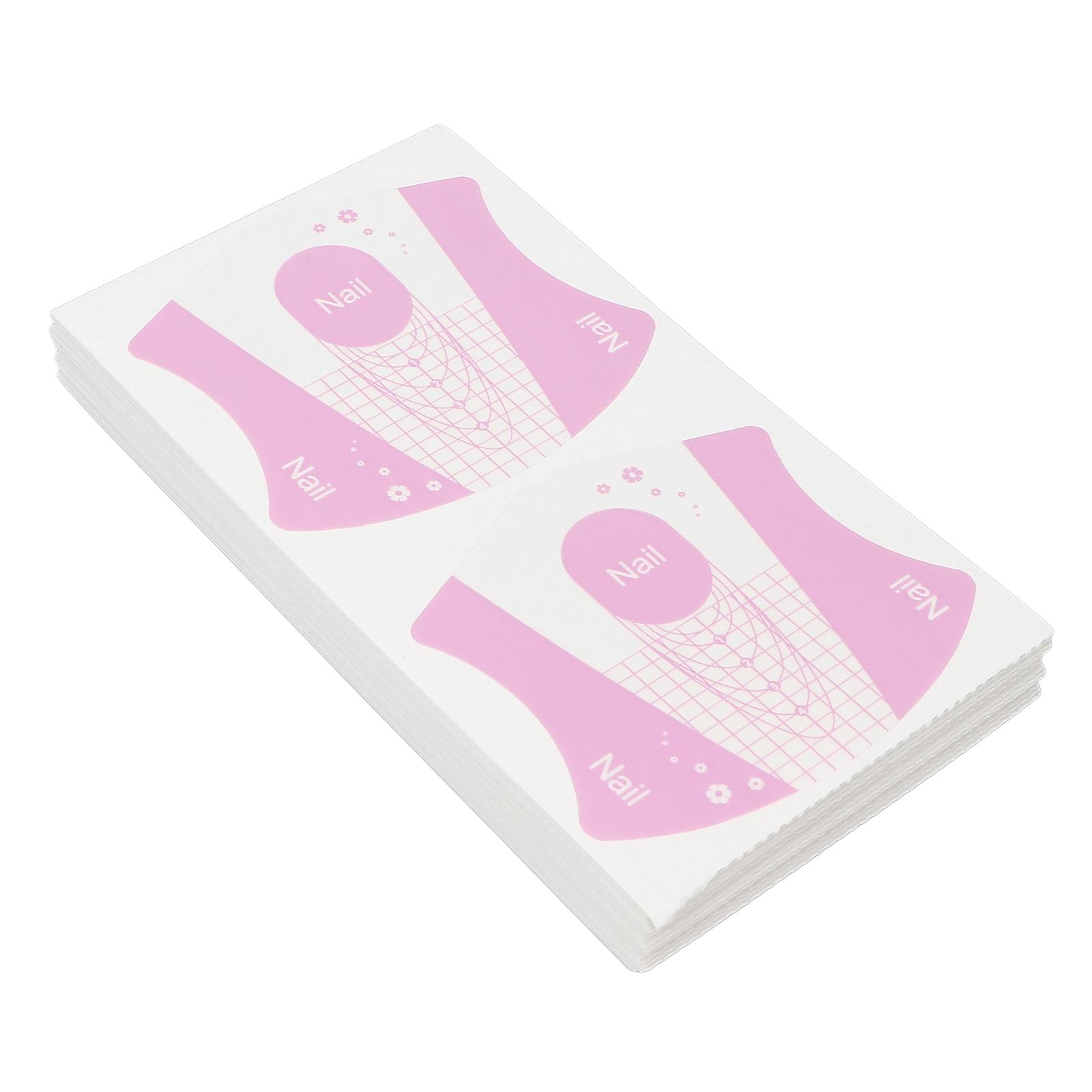 

100pcs Nail Art Guide Form Reusable Self Adhesive Nail Art Extension Sticker for Women Girls