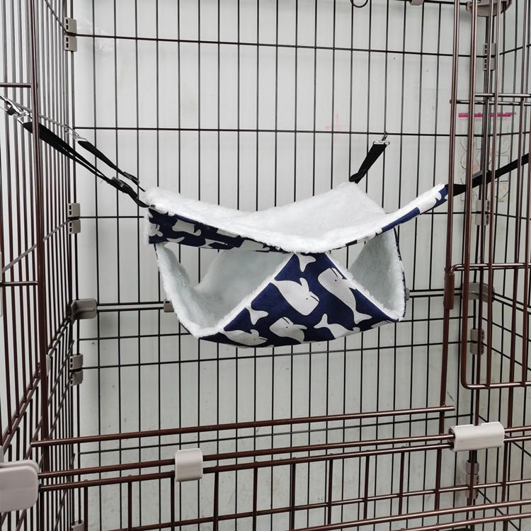 Závěsná houpací síť pro malé mazlíčky: Železná klecová košíková pro kočky, veverky, činčily, vakoveverky, křečky