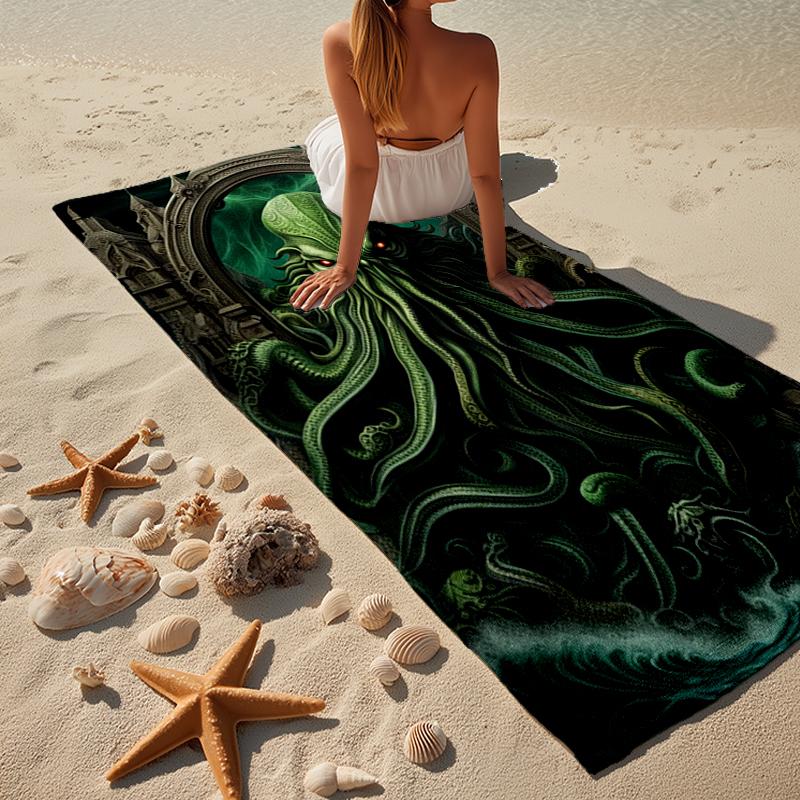Cthulhu Mythos Artwork Beach Towel, Super Soft Microfiber, Gift for Her/Him, Birthday, for Pool, Beach, Travel, Home Decor Fan gifts