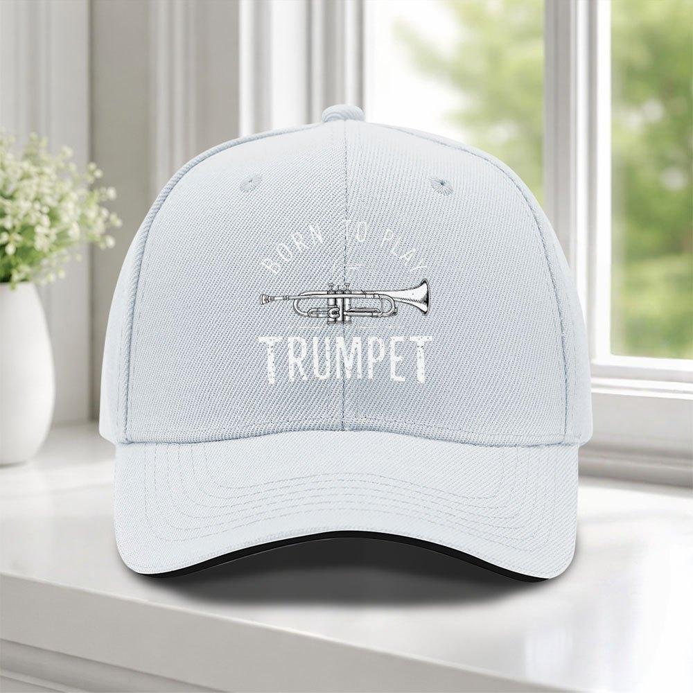 pc BORN TO PLAY Trumpet Sandwich Cap Adjustable Baseball Cap Suitable for Weddings Parties Music Festivals Bachelorette Part