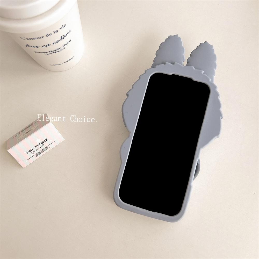 For iPhone 16 15 14 Plus 13 12 11 Pro Max Kawaii 3D Cartoon Monster Rabbit Elf Phone Case Soft Silicone Cover