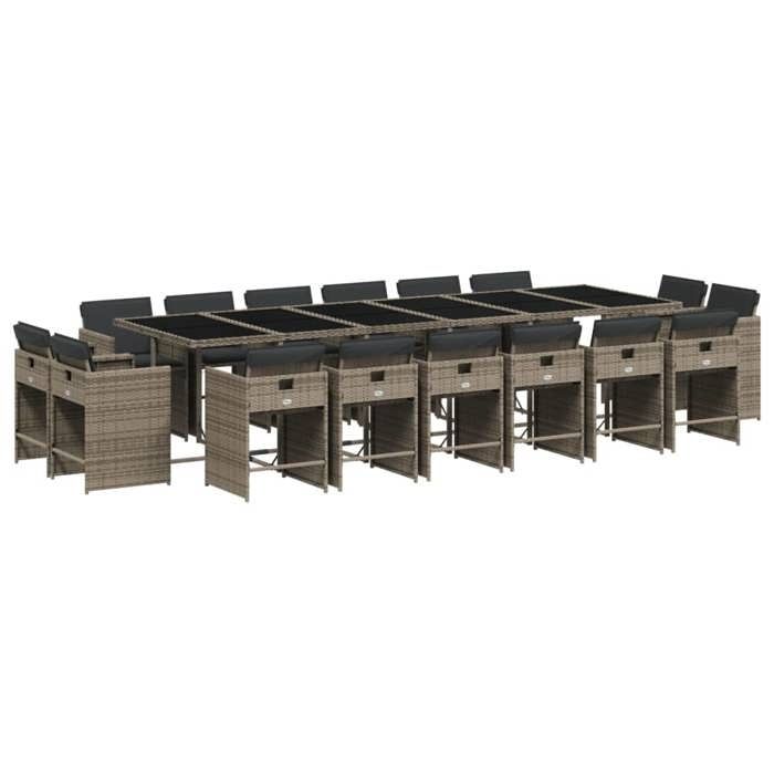 VidaXL Ensemble à manger de jardin 17 pcs et coussins résine tressée 3278011