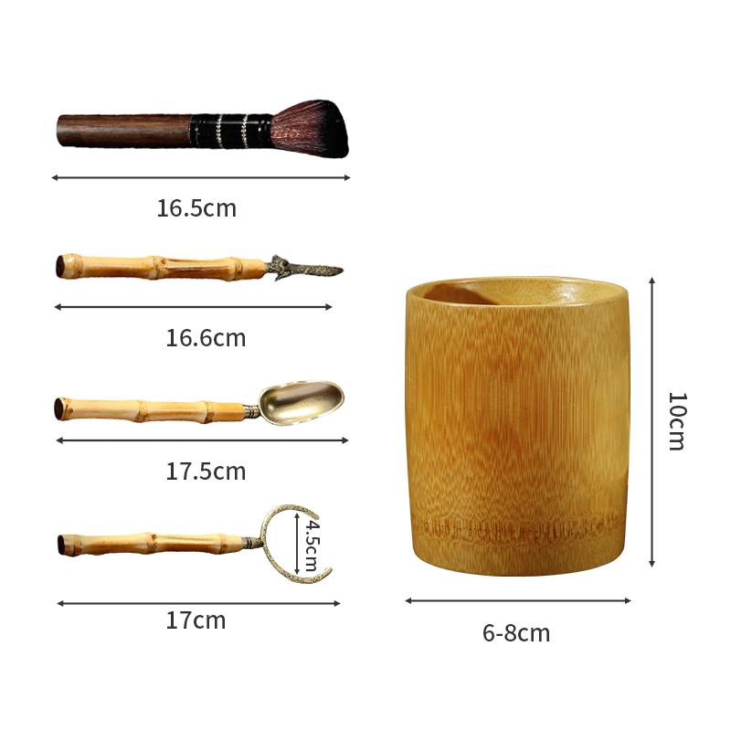 5Pcs/Set Tea Ceremony Set Heat-resistant Kongfu Tea Tools Wooden Chinese Teaspoon Tea Tong Needle Set Tearoom Supplies