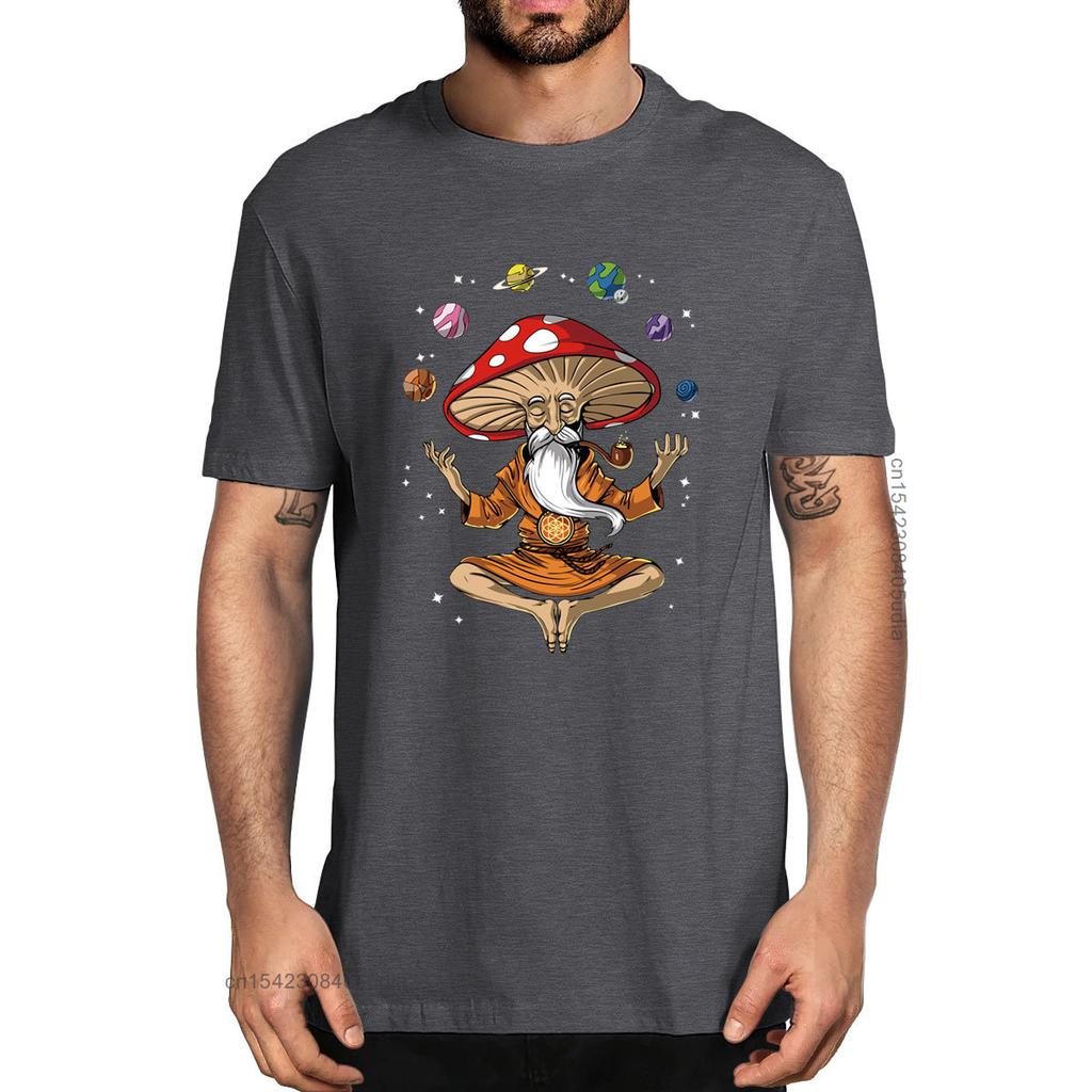 Unisex Fashion Psychedelic Meditation Magic Mushroom Funny Unisexs 100 Cotton Tshirts Unisex Soft Tee