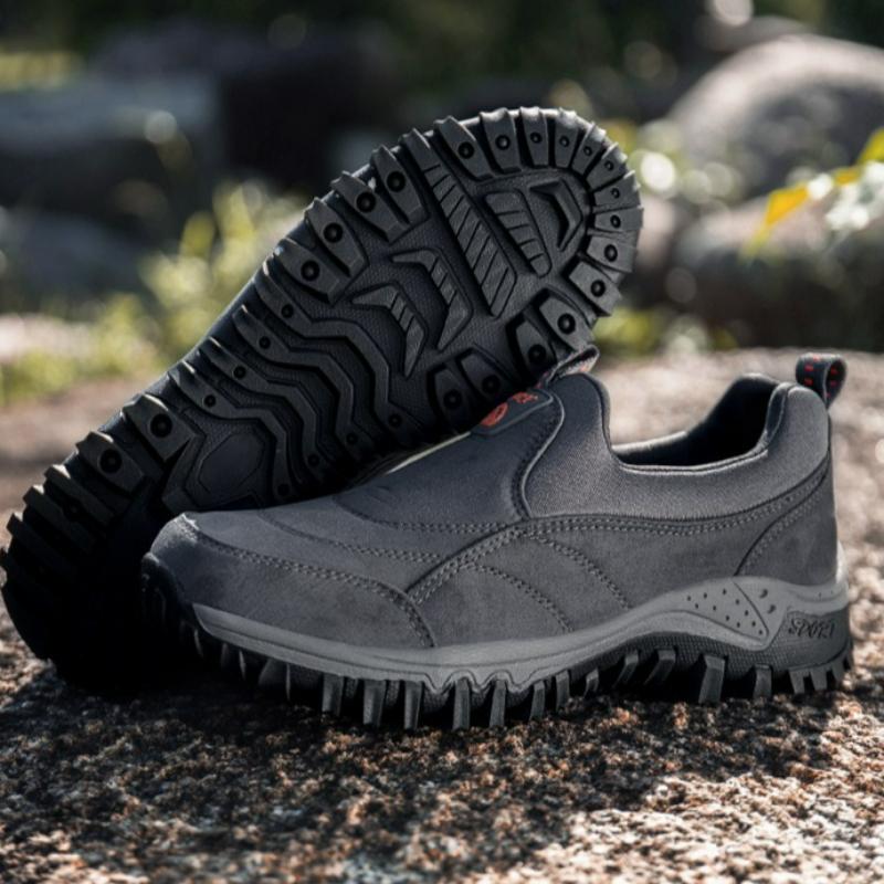 Men's Sneakers Slip on Running Shoes Non-Slip Soft Plus Size Men Loafers Outdoor Hiking Casual Shoes Breathable Suede Men Shoes