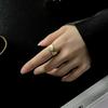 European-American Gold Open Irregular Ring, Women's 925 Silver, Korean Style Fashion, Simple Lines, Adjustable Index Finger Ring