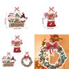 Christmas Party Paper Door Hanging Decor With Festive Flower Wreaths For Holiday Scene Setting