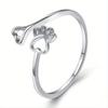 1 Stück Niedlicher Katzenpfoten Herzförmiger Ring, Niedlicher Stil Geschenk, Tägliche Abstimmung
