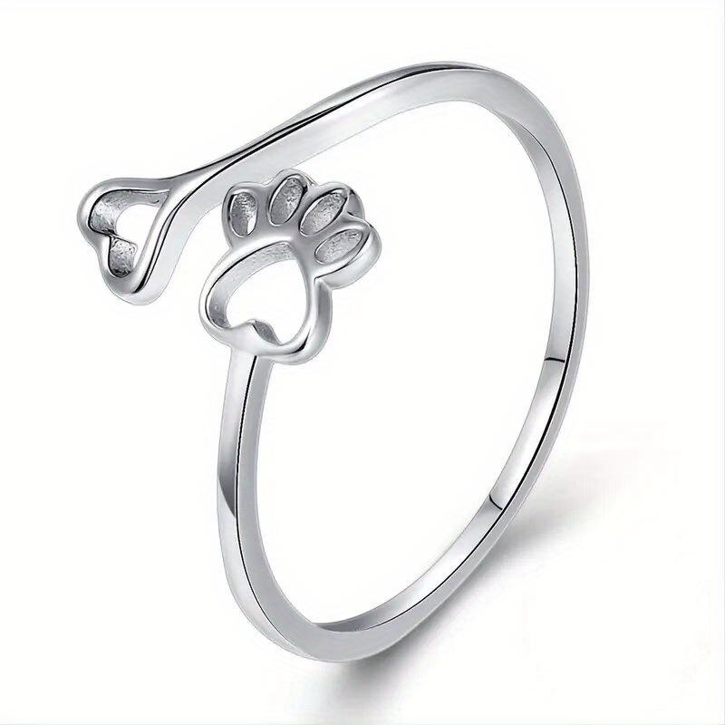 1 Stück Niedlicher Katzenpfoten Herzförmiger Ring, Niedlicher Stil Geschenk, Tägliche Abstimmung