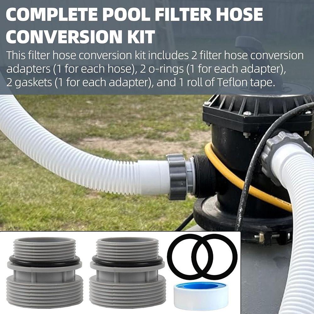 Short Pump Replacement 40mm To 1 1/2" Filter Port  Adaptor Filter Hose Conversion  Fit for Intex