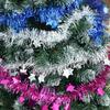 2/40M Colorful Foil Tinsel Ribbon Christmas Garland Xmas Tree Wrapping Ribbons Ornaments Wedding New Year Party Decor with Star
