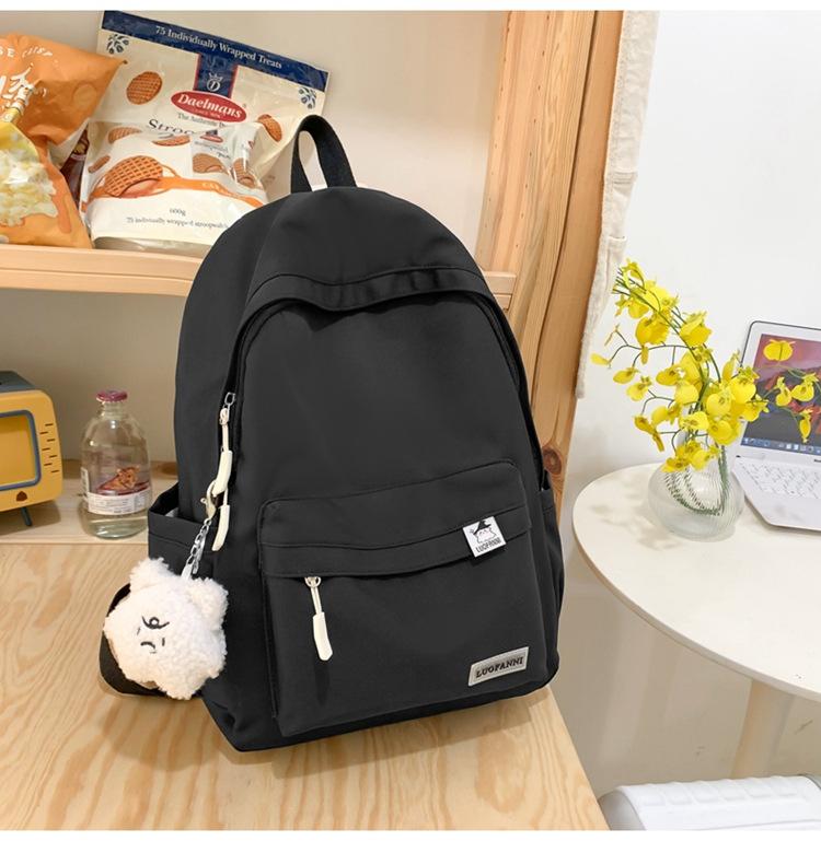Schoolbag Female Students High School Students Solid Color Backpack