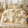 Korean Style Lace Skin-Friendly Double Layer Gauze Printed Bedding Set - Three or Four Pieces 