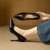 Stiletto-High Heels 2026 Frühling Französisch einfarbig spitz weiches Leder Temperament Pendeln ein Pedal leichter Ausschnitt Single Shoes