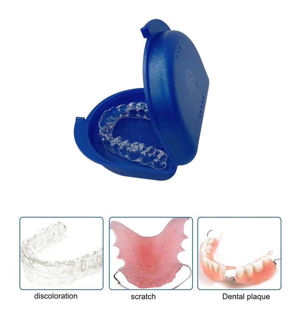 Dentosmile Dental Orthodontic Retainer/Aligner Case/Box/Mouth Guard and Denture Storage In Sparkle Blue Colour (1)