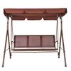 VEVOR 3-Seat Patio Swing Chair, Outdoor Patio Swing with Adjustable Canopy, Porch Swing with Armrests, Teslin Fabric and Alloy Steel Frame