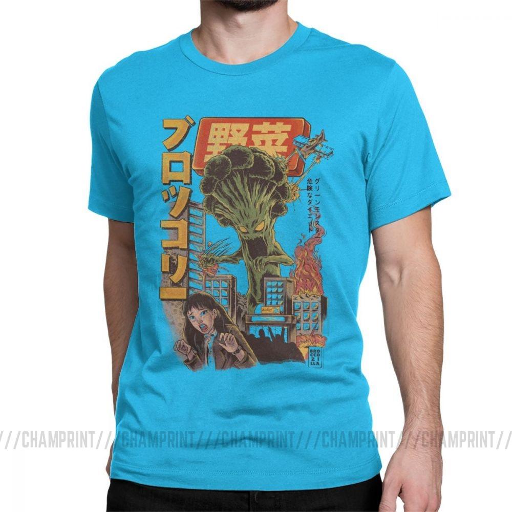 Giant Mushrooms Monster Clothes Demon Broccozilla T Shirts For Men Broccoli Funny Japanese Anime T