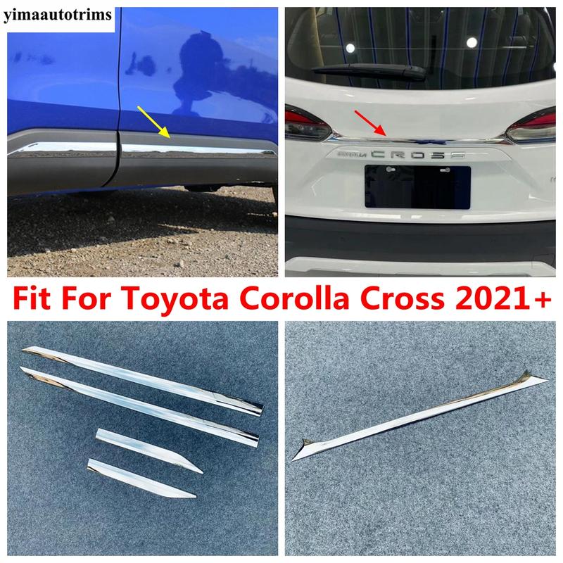 Car Side Body Strip / Rear Trunk Tail Gate Door Strip Protector Cover Trim For Toyota Corolla Cross XG10 - 2025 Accessories