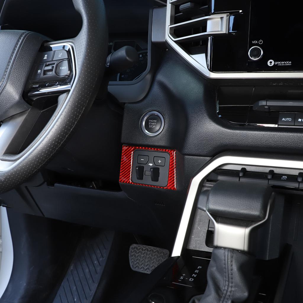 Red Carbon Fiber Handbrake Switch Panel Trim For Toyota Tundra -24