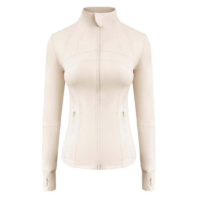 

Женская куртка для бега и йоги высокой интенсивности - Европейская и американская мода, с длинным рукавом и воротником-стойкой, для активного отдыха на открытом воздухе. 2XL