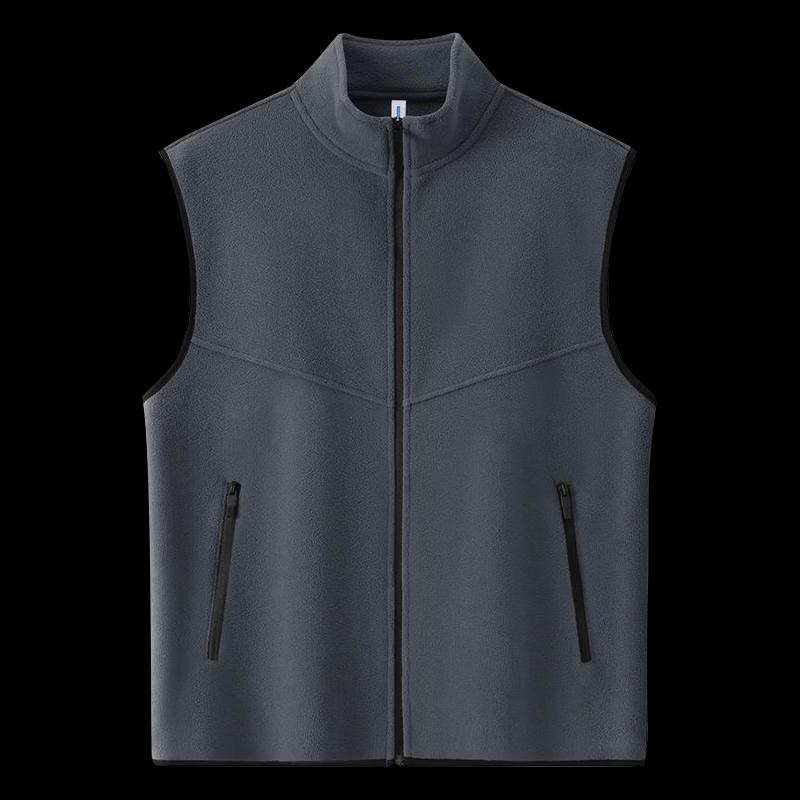 Unisex Double-Sided Fleece Stand Collar Vest