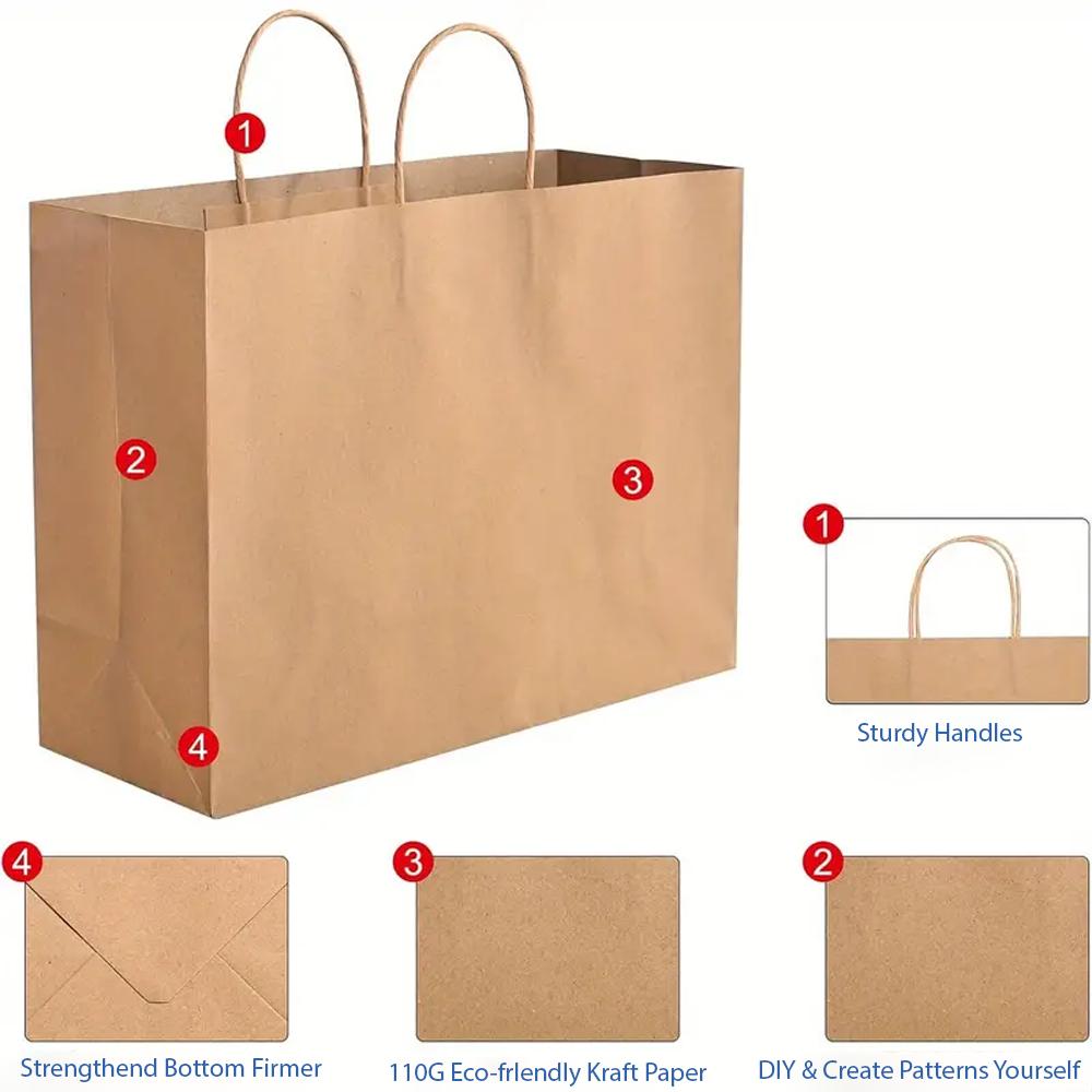 Kraft paper bags, gift packaging bags, Christmas and birthday gift boxes, decorative storage bags, foldable handbags, souvenirs