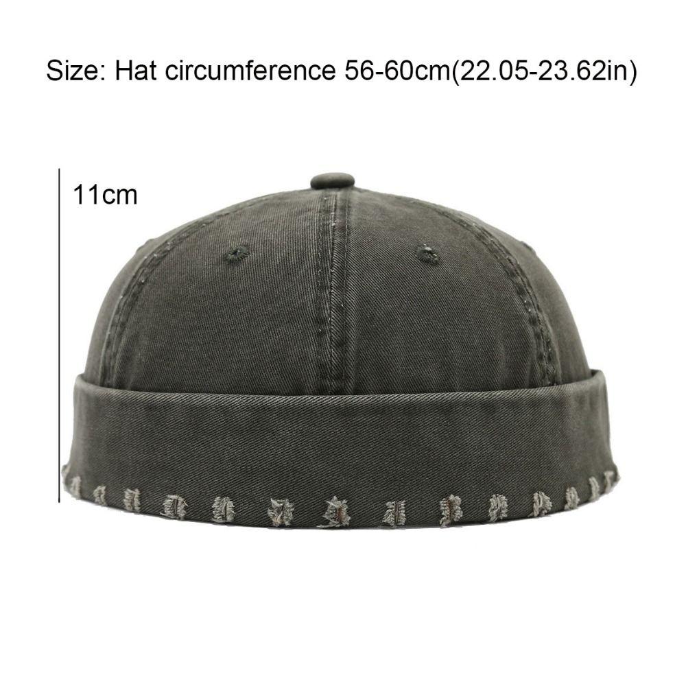 Outdoor Gewaschener Denim Schirmlose Docker Cap Baumwolle Verstellbar Hip Hop Hut Einfarbige Schirmlose Mütze Junge Mädchen
