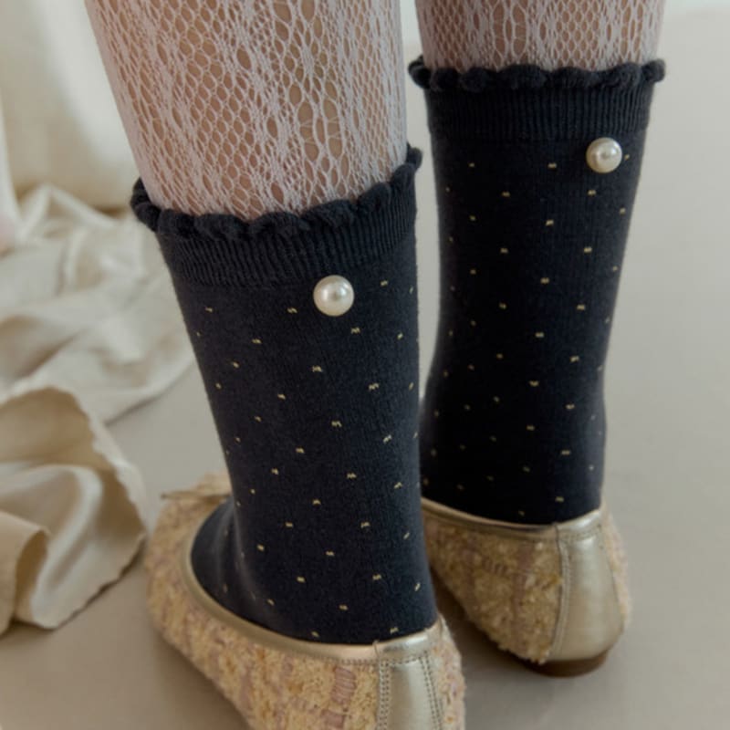 SOCKS APPEAL Pearl Gold Dot Grey