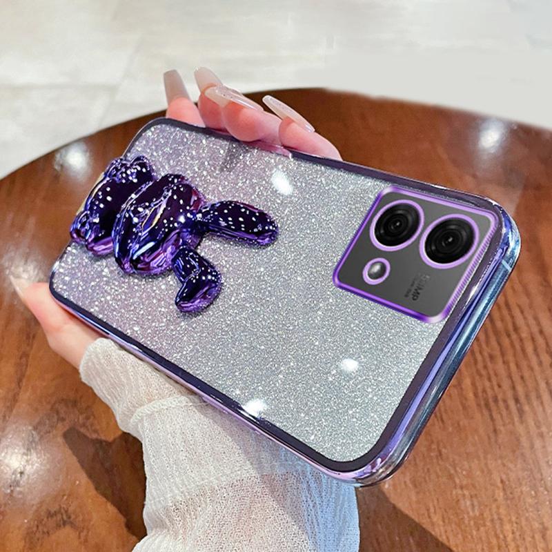 Funda fina con bonito conejo para Motorola Moto G84 5G, antigolpes, con soporte para teléfono