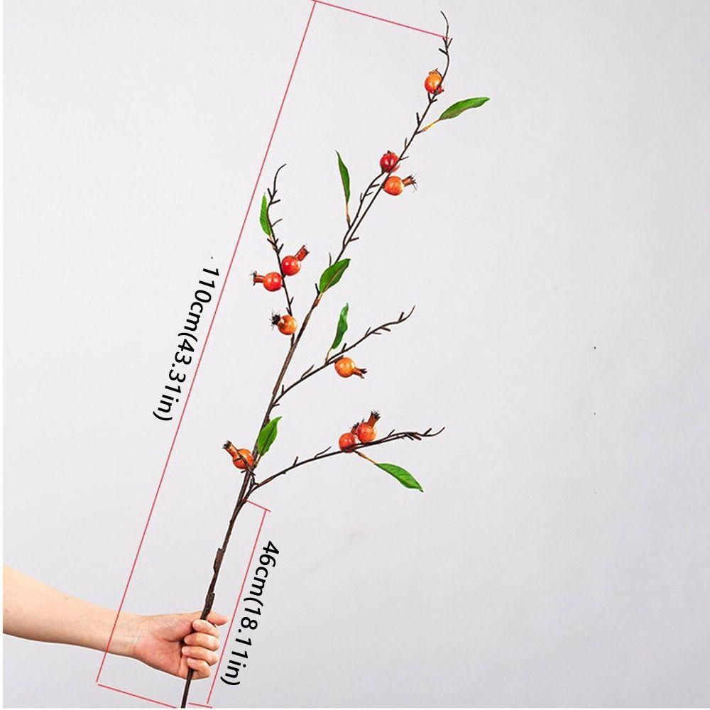 Long Branch Artificial Pomegranate Plastic Foam Berry Artificial Fruit Branch Handmade 10-Fruit Simulation Flower Outdoor Garden