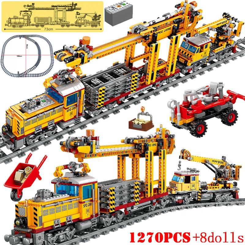 City Trains Flexible Tracks Forked Straight Curved Rails Switch Building Blocks Creative Toys for Kids Gifts