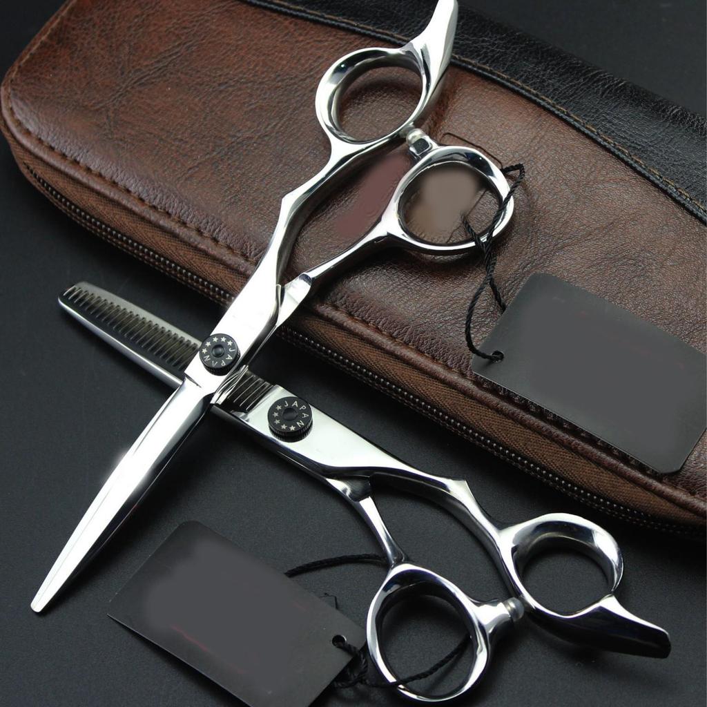 6.0" Ring Handle Hairdressing Scissors - Includes Straight, Bangs, and Thinning Scissors