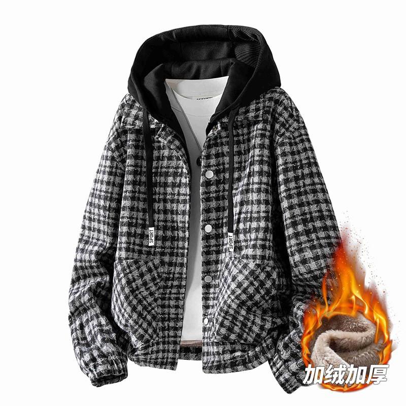 

Fleece thickened cardigan jacket men s autumn and winter new loose tie-dye trendy hooded jacket 4XL